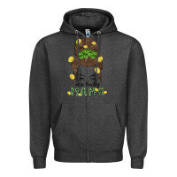 Charcoal Heather one lucky mama Zipper Hoodie - MaliasSmallBusiness