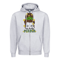 Heather Grey one lucky mama Zipper Hoodie - MaliasSmallBusiness