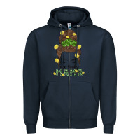 Navy one lucky mama Zipper Hoodie - MaliasSmallBusiness