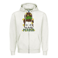 Oatmeal Heather one lucky mama Zipper Hoodie - MaliasSmallBusiness