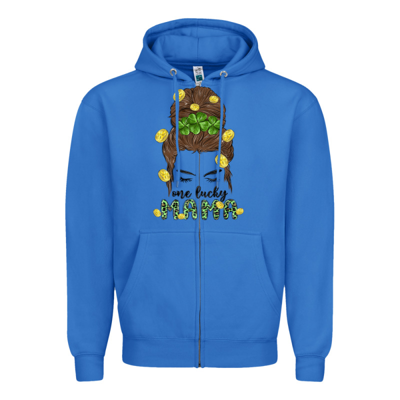One Lucky Mama Zipper Hoodie by MaliasSmallBusiness | Teevron