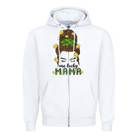 White one lucky mama Zipper Hoodie - MaliasSmallBusiness
