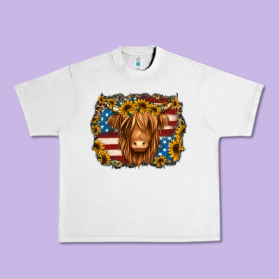 4th Of July Shaggy Cow Urban Heavy Tee Designed By Jasminsmagicworld
