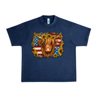 Navy 4th of july shaggy cow Urban Heavy Tee - Jasminsmagicworld