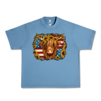 Pebble Blue 4th of july shaggy cow Urban Heavy Tee - Jasminsmagicworld