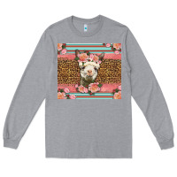 Heather Grey llama and roses glitter Long Sleeve Tee - LillyAllenDesigns