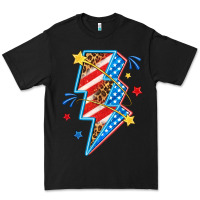 Black America lightning bolt Premium Tee - texasbilliewilder