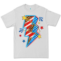 Dove Grey America lightning bolt Premium Tee - texasbilliewilder