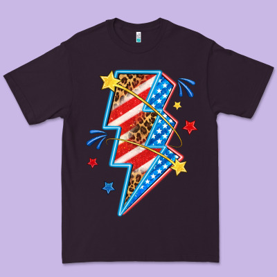 Premium Tee America lightning bolt