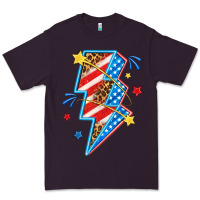 Plum America lightning bolt Premium Tee - texasbilliewilder