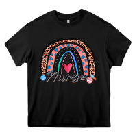 Black nurse rainbow Heavy Core Tee - Zillion Design Studio