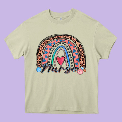 Nurse Rainbow Heavy Core Tee Designed By Zillion Design Studio