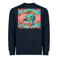 Navy floral turtle Heavyweight Sweatshirt - Jasminsmagicworld