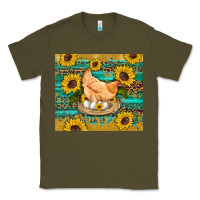Army Green western farm chicken coop animals sunflowers leopard turquoise wooden Classic Tee - Artiststas