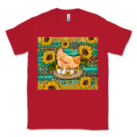 Red western farm chicken coop animals sunflowers leopard turquoise wooden Classic Tee - Artiststas