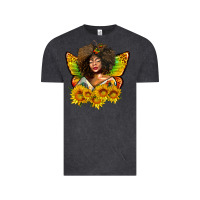 Vintage Black butterfly afro woman juneteenth Vintage Tee - AdoDesignShop