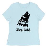 Baby Blue stay wild Ladies Tee - Unal Design