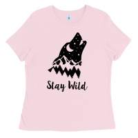Bubblegum Pink stay wild Ladies Tee - Unal Design
