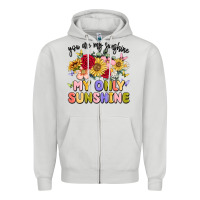 Dove Grey you are my sunshine my only sunshine Zipper Hoodie - MaliasSmallBusiness