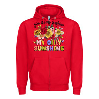 Red you are my sunshine my only sunshine Zipper Hoodie - MaliasSmallBusiness