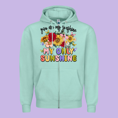 You Are My Sunshine My Only Sunshine Zipper Hoodie Designed By Maliassmallbusiness