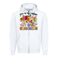 White you are my sunshine my only sunshine Zipper Hoodie - MaliasSmallBusiness