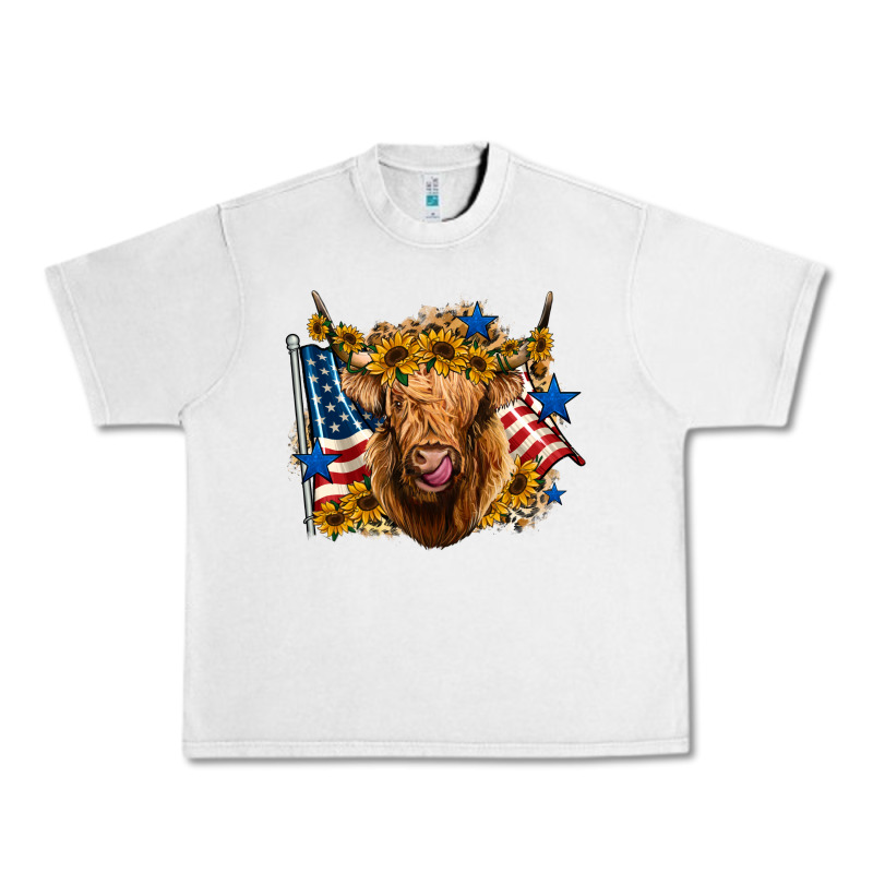 4th Of July Shaggy Cow Leopard Background Urban Heavy Tee by Jasminsmagicworld | Teevron