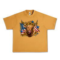 Peanut Butter 4th of july shaggy cow leopard background Urban Heavy Tee - Jasminsmagicworld
