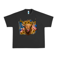 Pigment Black 4th of july shaggy cow leopard background Urban Heavy Tee - Jasminsmagicworld