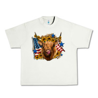 Pistachio 4th of july shaggy cow leopard background Urban Heavy Tee - Jasminsmagicworld