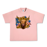 Salmon 4th of july shaggy cow leopard background Urban Heavy Tee - Jasminsmagicworld