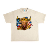Sandshell 4th of july shaggy cow leopard background Urban Heavy Tee - Jasminsmagicworld