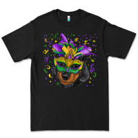 Black mardi gras mask dachshund puppy Premium Tee - RanaPortraitStore