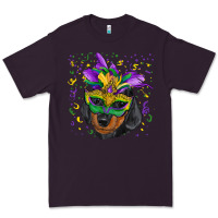 Plum mardi gras mask dachshund puppy Premium Tee - RanaPortraitStore