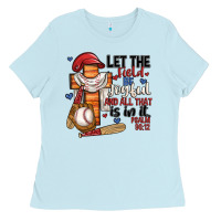 Baby Blue let the field be joyful and all that is in it Ladies Tee - JahusDesignShop