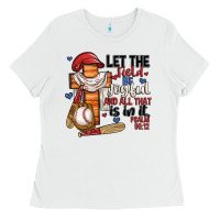 White let the field be joyful and all that is in it Ladies Tee - JahusDesignShop