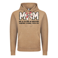 Vintage Coffee mom she is clothed in gratitude counting blessings Vintage Hoodie - JahusDesignShop