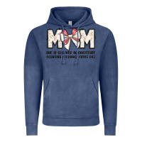 Vintage Denim mom she is clothed in gratitude counting blessings Vintage Hoodie - JahusDesignShop