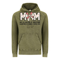 Vintage Olive mom she is clothed in gratitude counting blessings Vintage Hoodie - JahusDesignShop