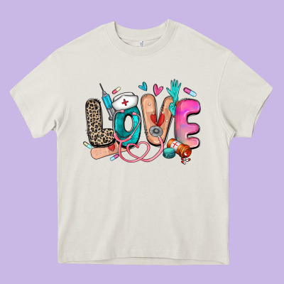 Love Nurse Heavy Core Tee Designed By Zillion Design Studio