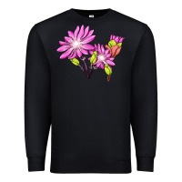 Black Bitterroot Flower Illustrations Premium Sweatshirt - LillyAllenDesigns