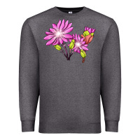 Charcoal Heather Bitterroot Flower Illustrations Premium Sweatshirt - LillyAllenDesigns