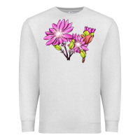 Oatmeal Heather Bitterroot Flower Illustrations Premium Sweatshirt - LillyAllenDesigns