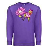 Purple Bitterroot Flower Illustrations Premium Sweatshirt - LillyAllenDesigns