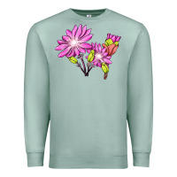 Seafoam Bitterroot Flower Illustrations Premium Sweatshirt - LillyAllenDesigns