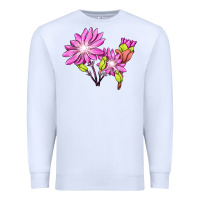 White Bitterroot Flower Illustrations Premium Sweatshirt - LillyAllenDesigns