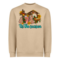 Mushroom tis the seasin with christmas cake abd jesus Heavyweight Sweatshirt - AdoDesignShop
