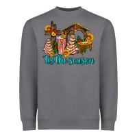 Storm tis the seasin with christmas cake abd jesus Heavyweight Sweatshirt - AdoDesignShop