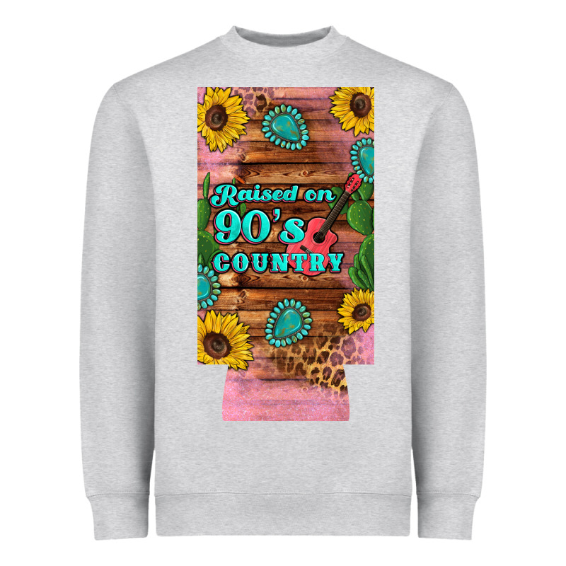 Raised 90's Country Guitar Cactus Sunflower's 12 Oz Can Cooler  (slim) Heavyweight Sweatshirt by Artiststas | Teevron