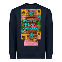 Navy raised 90's country guitar cactus sunflower's 12 oz can cooler  (slim) Heavyweight Sweatshirt - Artiststas